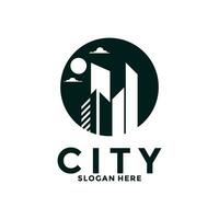 Stadt Logo Design, Stadt modern Horizont Vektor Logo Vorlage