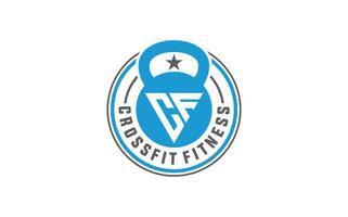 Emblem Fitness Abzeichen. Fitnessstudio retro, Sport Etikette Bodybuilding Abzeichen vektor