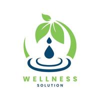 Wellness Lösung Logo Design modern und minimal Konzept vektor