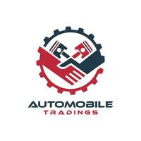bil delar -handlare och handel logotyp design begrepp för bilar och fordon industri vektor