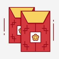 Chinesisch rot Briefumschlag Neu Jahr vektor
