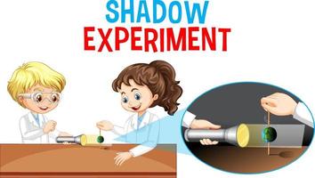Schattenexperiment mit Wissenschaftlerkinderzeichentrickfilm-figur vektor