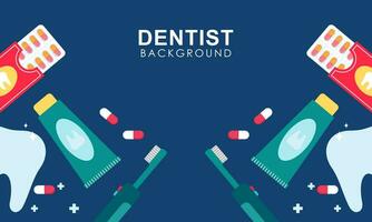 Zahnarzt Werkzeuge und Ausrüstung Banner Konzept vektor