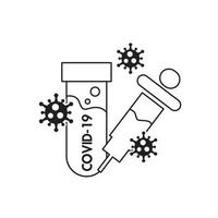 Symbole zum Thema Corona-Virus Covid 19 - bleiben Sie zu Hause Vektor-Logo-Illustration vektor