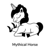 trendig mytisk häst vektor