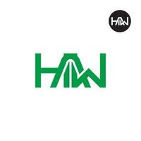 brev haw monogram logotyp design vektor