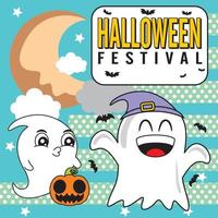 halloween festival bakgrund tapet mall vektor illustration