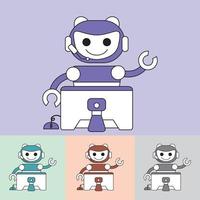 Roboterlogovektor - Chatbot - Zukunftstechnologie - künstliche Intelligenz - am besten für Ihr Geschäftsmaskottchen vektor