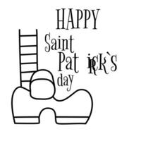 Vektor Illustration von glücklich Heilige Patrick s Tag Gekritzel Logo
