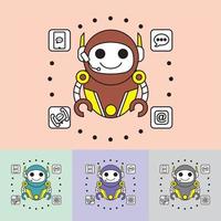 Roboterlogovektor - Chatbot - Zukunftstechnologie - künstliche Intelligenz - am besten für Ihr Geschäftsmaskottchen vektor