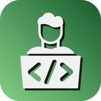 Programmierer Vektor Glyphe Gradient Hintergrund Symbol zum persönlich und kommerziell verwenden.