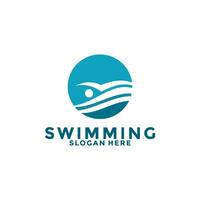 Schwimmen Logo Symbol Vektor, schwimmen Logo Design Vorlage vektor