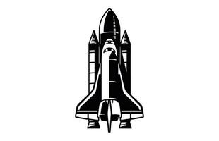 Rakete Silhouette Illustration Astronaut Fahrzeug Symbol, Rakete Base Symbol. einfach Zeichen Illustration vektor