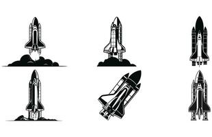 raket silhuett illustration astronaut fordon ikon, raket bas ikon. enkel tecken illustration vektor