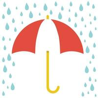 paraply med regn platt vektor