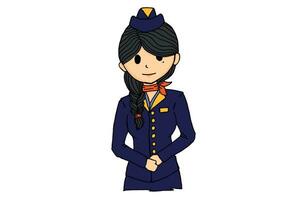 weiblich Stewardess Vektor