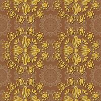 Gold Blumen- Mandala Muster und nahtlos vektor