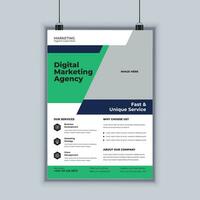 digital marknadsföringsbyrå affärsblad mall vektor