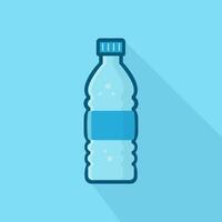 Flasche von Wasser Symbol. Vektor Illustration auf Blau Hintergrund