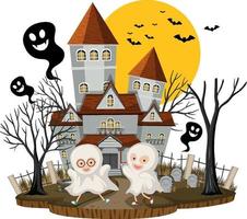 Halloween-Fest mit Geisterhaus vektor