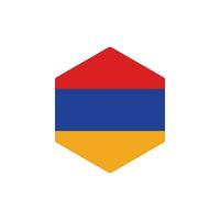 armenia flagga polygon stil bricka vektor illustration