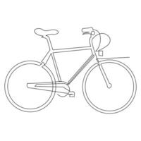 Fahrrad Single Linie kontinuierlich Gliederung Vektor Kunst Zeichnung und einfach einer Linie minimalistisch Design