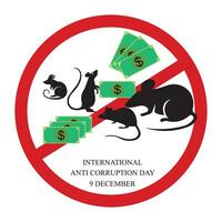 International Anti Korruption Tag. Bestechung ist ein kriminell Delikt. sagen Nein zu Korruption. erziehen Ihre Stimme gegen Ungerechtigkeit. kontinuierlich Linie Kunst Vektor