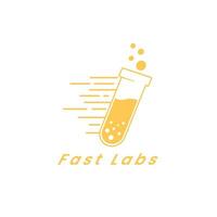 schnell Labore Prüfung Tube Objekt Labor einfach Wissenschaft Logo, Erwägen einarbeiten ein stilisiert, sauber und minimalistisch Design vektor
