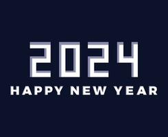 glücklich Neu Jahr 2024 abstrakt Weiß Grafik Design Vektor Logo Symbol Illustration mit Blau Hintergrund
