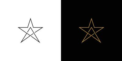 de stjärna logotyp design med de första brev en är unik och modern vektor