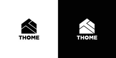 de brev t hus logotyp design är unik och modern vektor