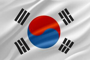 Flagge von Republik von Korea. 3d Vektor Illustration