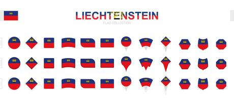 groß Sammlung von Liechtenstein Flaggen von verschiedene Formen und Auswirkungen. vektor