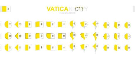 groß Sammlung von Vatikan Stadt Flaggen von verschiedene Formen und Auswirkungen. vektor