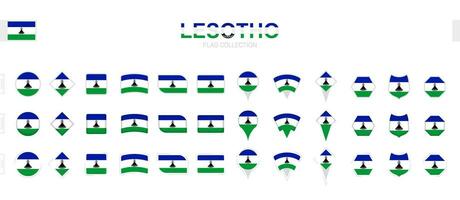 groß Sammlung von Lesotho Flaggen von verschiedene Formen und Auswirkungen. vektor