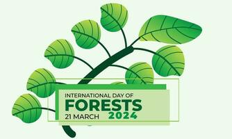 International Tag von Wälder. Hintergrund, Banner, Karte, Poster, Vorlage. Vektor Illustration.