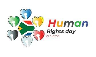 Süd Afrika Mensch Rechte Tag. Hintergrund, Banner, Karte, Poster, Vorlage. Vektor Illustration.