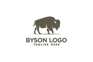 bison logotyp vektor med modern och rena silhuett stil