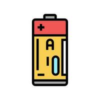 alkalisk batteri Färg ikon vektor illustration