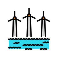 Off-Shore Wind Turbine Farbe Symbol Vektor Illustration