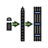 bränsle hopsättning kärn energi Färg ikon vektor illustration