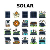 sol- paneler energi Sol ikoner uppsättning vektor