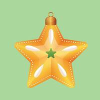 jul guld, lyx stjärna träd leksak hängande slinga boho stil ikon vektor