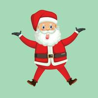 komisch Santa Klaus. fröhlich Weihnachten und glücklich Neu Jahr Gruß Karte, süß Santa claus Cartoon, Cartoon Charakter von heiter Santa claus vektor
