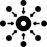 solide Symbol zum zentral vektor
