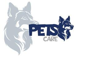 sällskapsdjur vård företag logotyp för hund vård vektor
