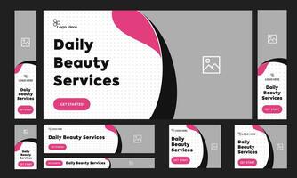 kreativ Schönheit und Spa Netz einstellen Banner Design zum Sozial Medien Post, Spa Salon Dienstleistungen Banner Design, editierbar Vektor eps 10 Datei Format