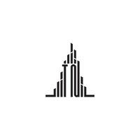 tn Wolkenkratzer Linie Logo Initiale Konzept mit hoch Qualität Logo Design vektor