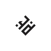 dj geometrisch Logo Initiale Konzept mit hoch Qualität Logo Design vektor