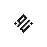 wq geometrisch Logo Initiale Konzept mit hoch Qualität Logo Design vektor